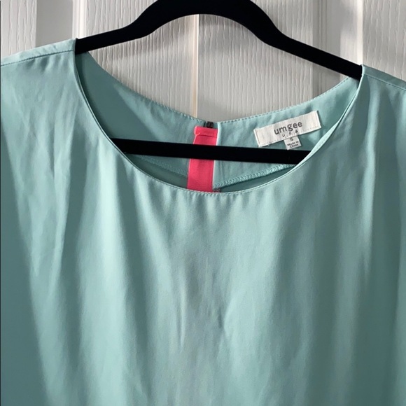 Umgee woman’s top size S zipper long sleeves teal - Picture 2 of 11